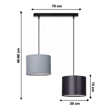 Підвісна люстра TUZ 2xE27/60W/230V