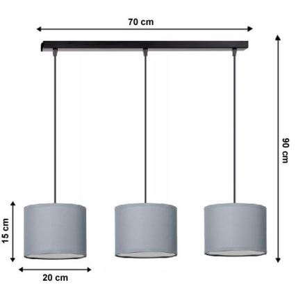 Підвісна люстра TUZ 3xE27/60W/230V