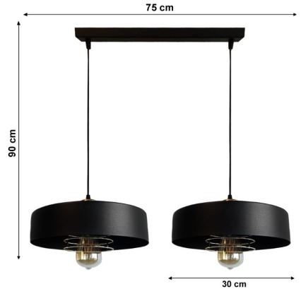 Підвісна люстра VEST 2xE27/60W/230V