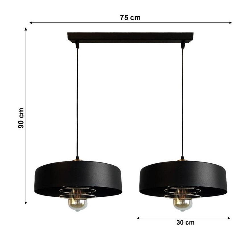 Підвісна люстра VEST 2xE27/60W/230V