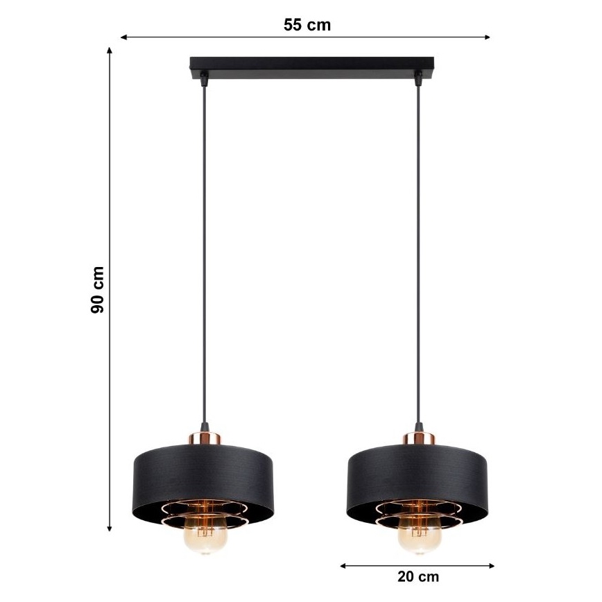 Підвісна люстра VEST 2xE27/60W/230V