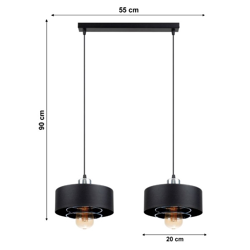 Підвісна люстра VEST 2xE27/60W/230V