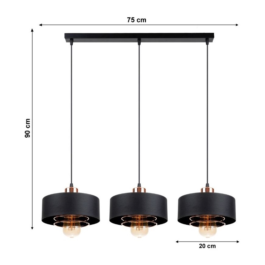 Підвісна люстра VEST 3xE27/60W/230V