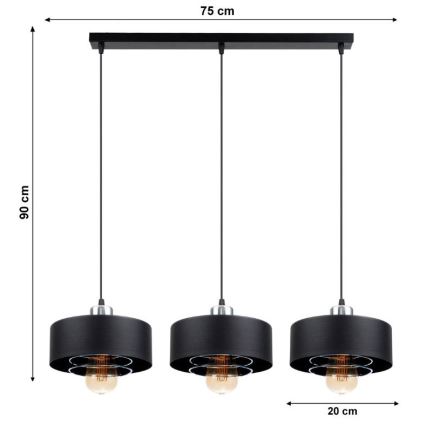 Підвісна люстра VEST 3xE27/60W/230V