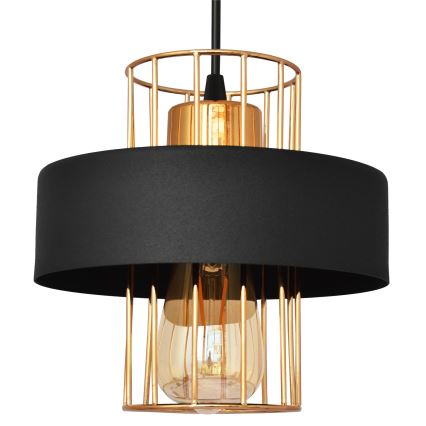 Підвісна люстра VOLTA 1xE27/15W/230V чорний/золотий