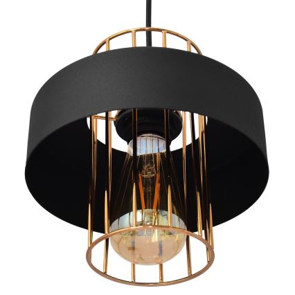 Підвісна люстра VOLTA 1xE27/15W/230V чорний/золотий