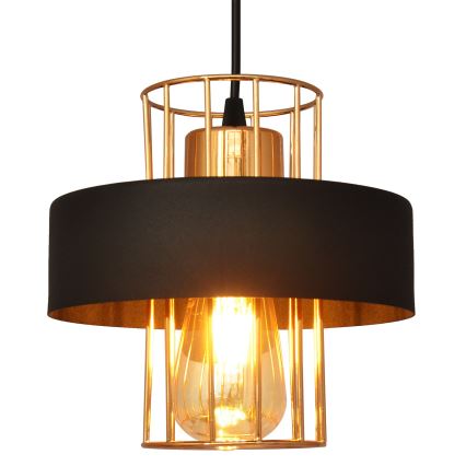 Підвісна люстра VOLTA 1xE27/15W/230V чорний/золотий