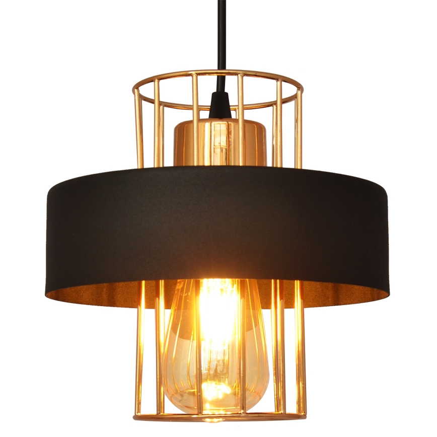 Підвісна люстра VOLTA 1xE27/15W/230V чорний/золотий