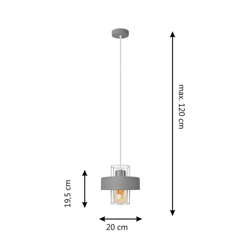 Підвісна люстра VOLTA 1xE27/15W/230V сірий