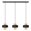 Підвісна люстра VOLTA 3xE27/15W/230V чорний/золотий