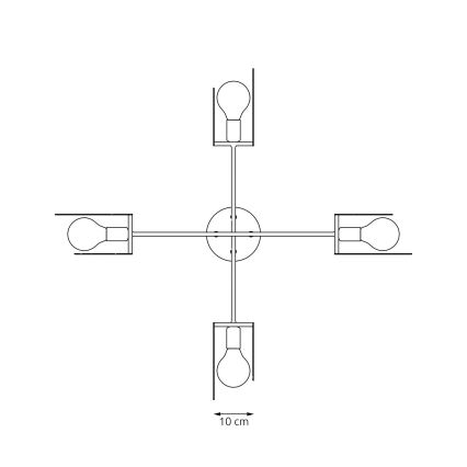 Підвісна люстра XOTIC 4xE27/15W/230V чорний