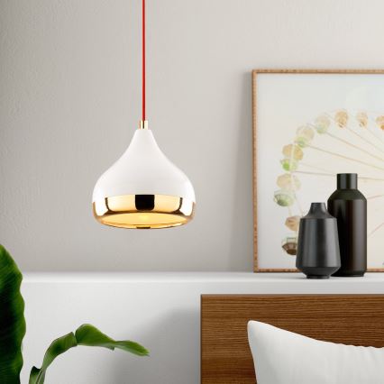 Підвісна люстра YILDO 1xE27/40W/230V білий/золотий/червоний