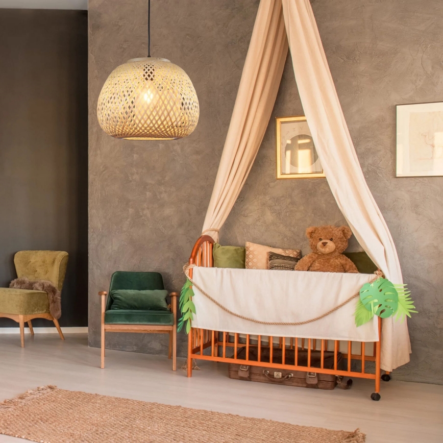 Підвісна люстра ZANZIBAR 1xE27/20W/230V діаметр 35 см бамбук