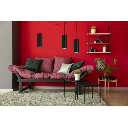 Підвісна люстра ZIK 3xE27/40W/230V павук чорний