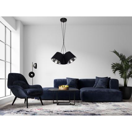 Підвісна люстра ZOMA 3xE27/60W/260V чорний/глянцевий хром