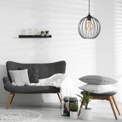 Підвісна люстра ZOYA 1xE27/60W/230V чорний