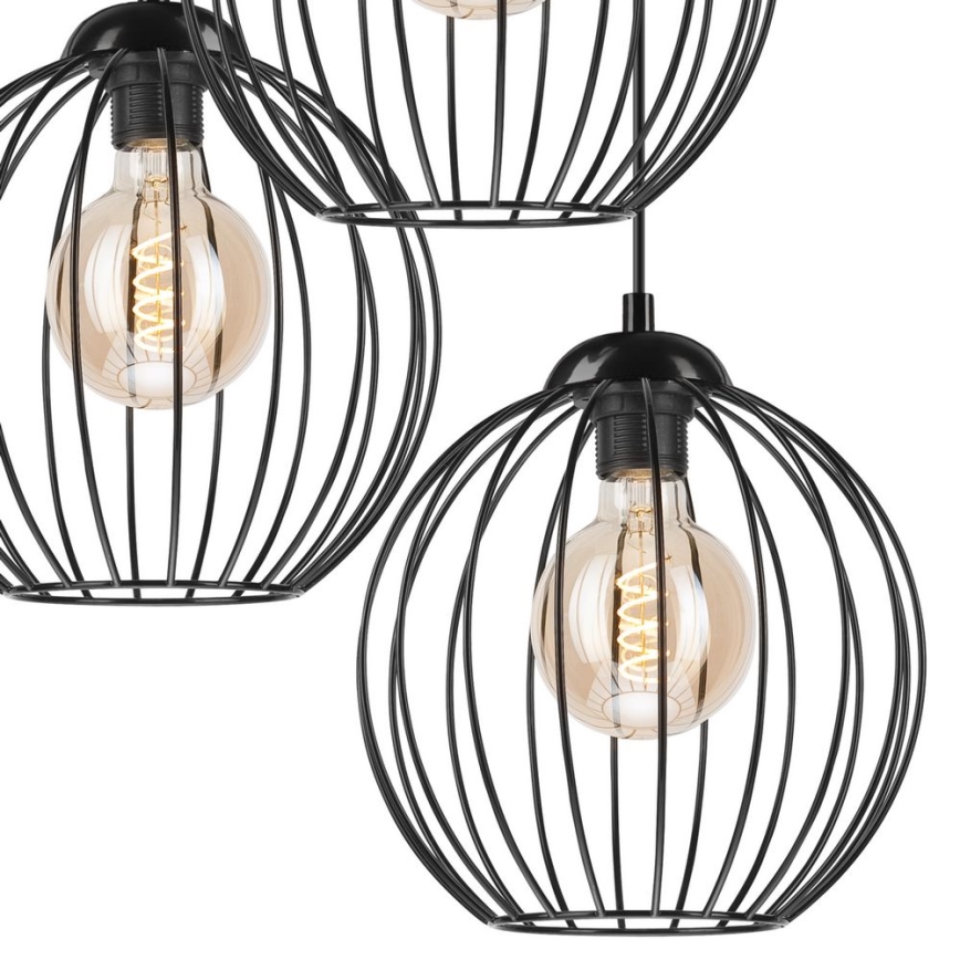 Підвісна люстра ZOYA 3xE27/60W/230V чорний