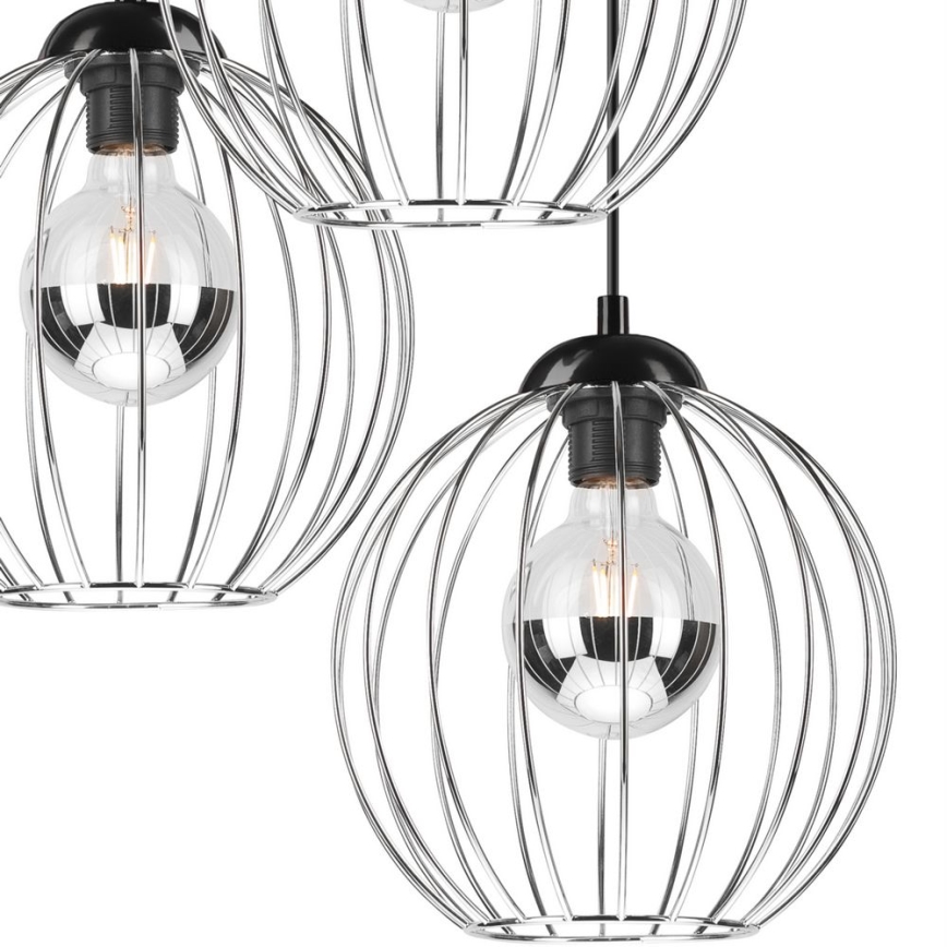 Підвісна люстра ZOYA 3xE27/60W/230V глянцевий хром