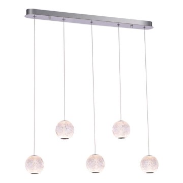 Підвісна світлодіодна люстра ESMOND 5xLED/4,8W/230V глянцевий хром