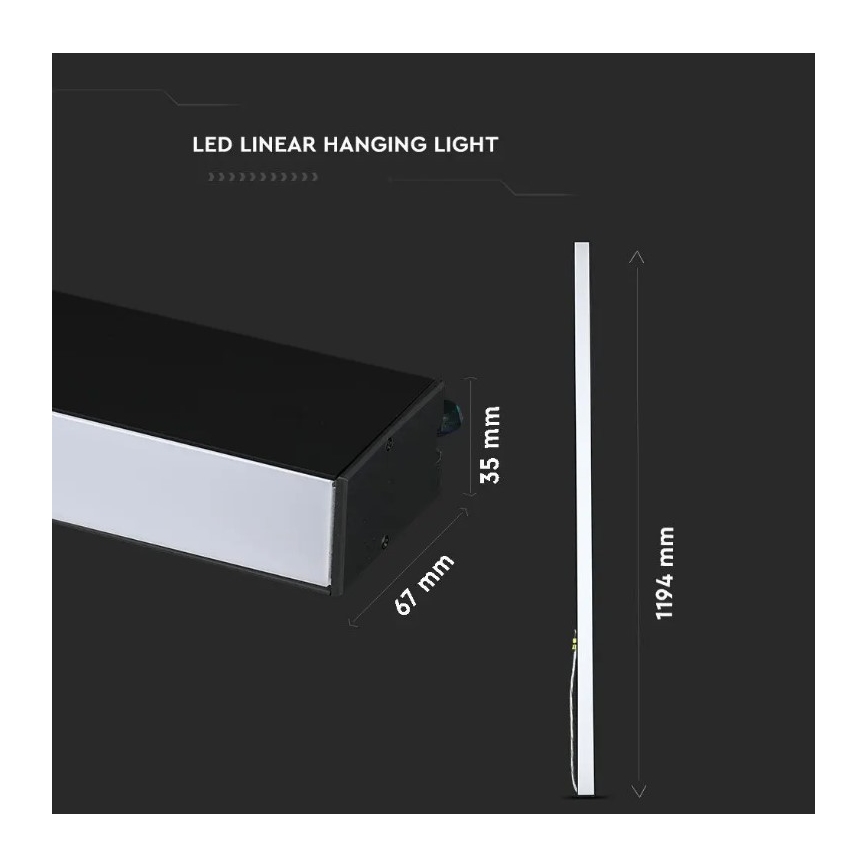 Підвісна світлодіодна люстра SAMSUNG CHIP LED/40W/230V 6400K чорна