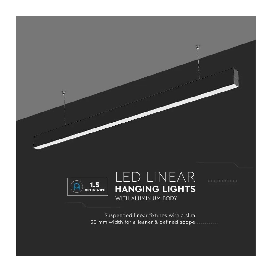 Підвісна світлодіодна люстра SAMSUNG CHIP LED/40W/230V 6400K чорна