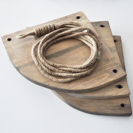 Підвісна кутова полиця 90x25 см коричневий