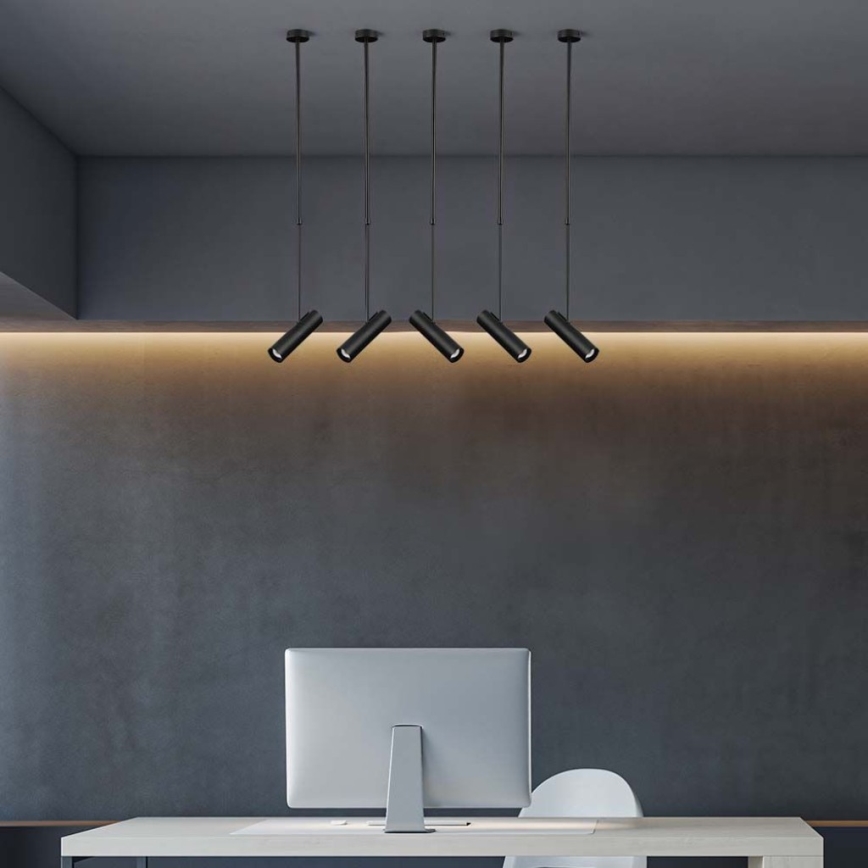 Підвісний світильник на стрижні 1xGU10/35W/230V чорний