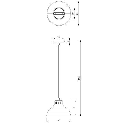 Підвісний світильник ALTAR 1xE27/60W червоний