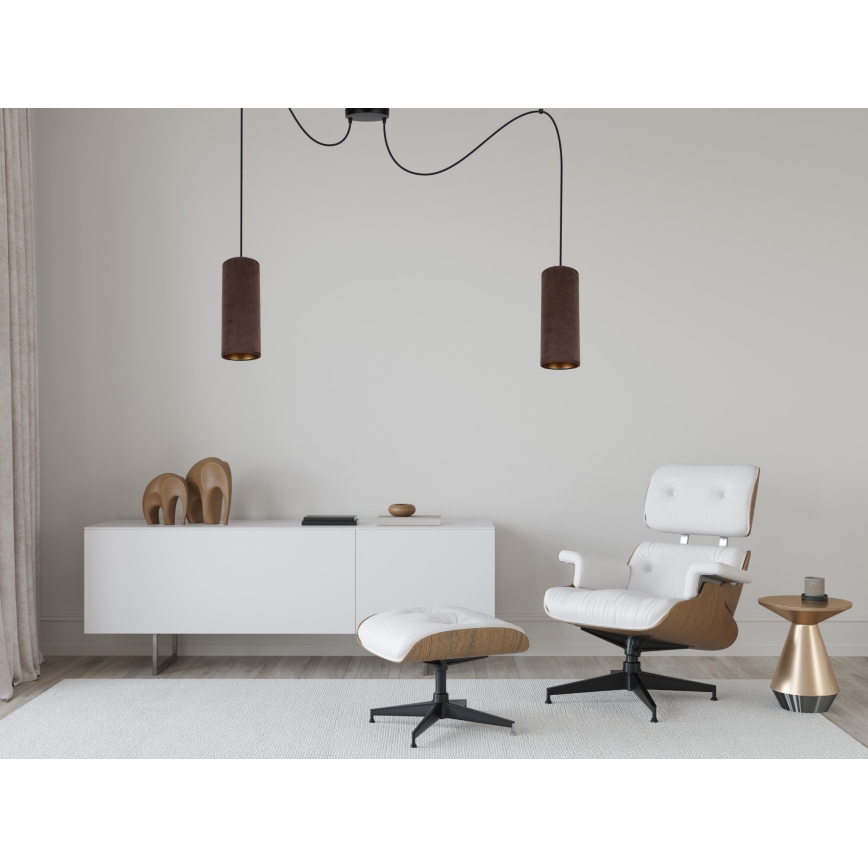 Підвісний світильник на тросі AVALO 2xE27/60W/230V павук коричневий/мідний