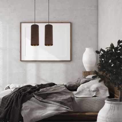 Люстра на тросі AVALO 2xE27/60W/230V коричнева/мідна