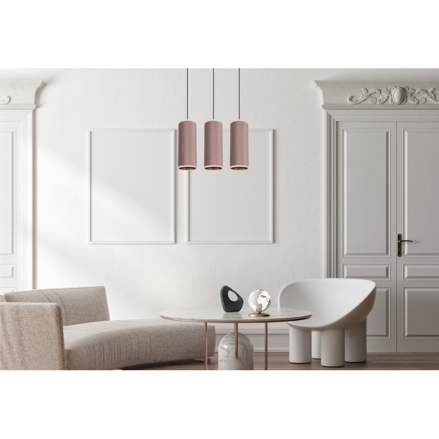 Люстра на тросі AVALO 3xE27/60W/230V рожевий/міді