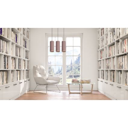 Люстра на тросі AVALO 3xE27/60W/230V рожевий/міді