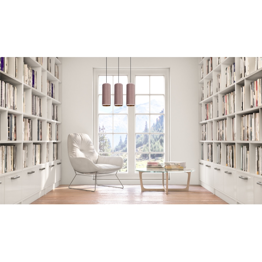 Люстра на тросі AVALO 3xE27/60W/230V рожевий/міді