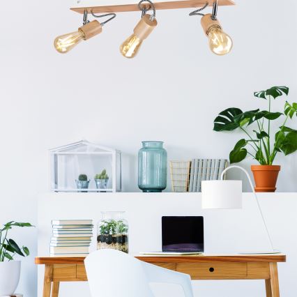 Накладна люстра GUSTAVO 3xE27/60W/230V бук