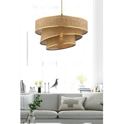 Підвісний світильник на шнурі COUPER 1xE27/60W/230V коричневий/золотий