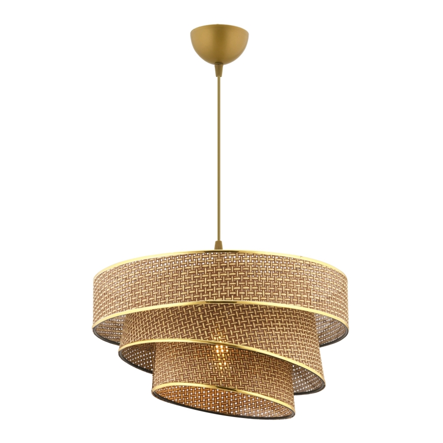 Підвісний світильник на шнурі COUPER 1xE27/60W/230V коричневий/золотий