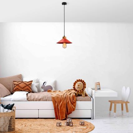 Підвісний світильник на шнурі MANAVGAT 1xE27/40W/230V червоний/коричневий