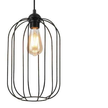 Підвісний світильник на тросі DESTELLO 1xE27/15W/230V діаметр 21 см чорний