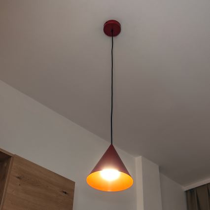 Підвісний світильник на тросі ETNA 1xE27/15W/230V діам. 18,5 см червоний