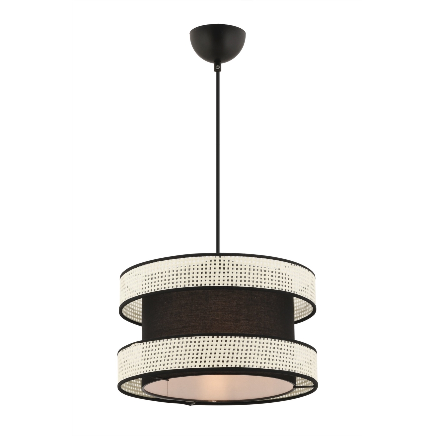 Підвісний світильник на тросі HALO 1xE27/60W/230V чорний/кремовий