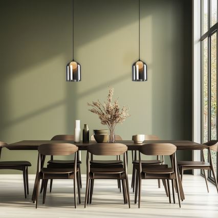 Підвісний світильник на тросі KLEA 1xG9/15W/230V, димчасто-чорний