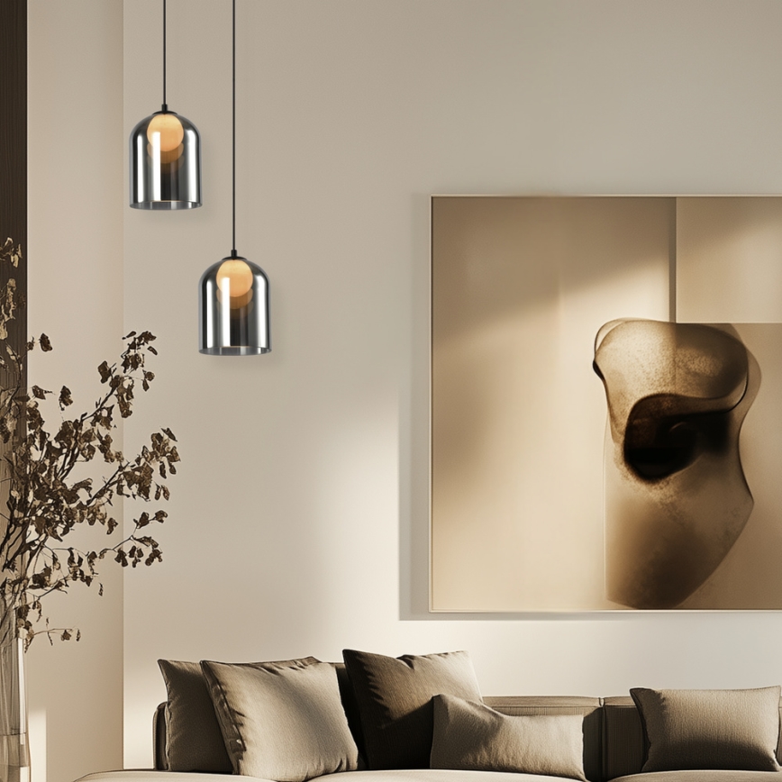 Підвісний світильник на тросі KLEA 1xG9/15W/230V, димчасто-чорний