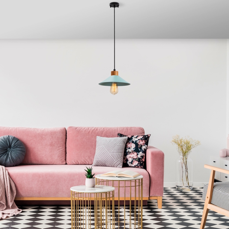 Підвісний світильник на тросі MANAVGAT 1xE27/40W/230V синій/коричневий