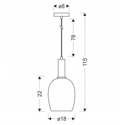 Підвісний світильник на тросі WOLKEN 1xE27/40W/230V білий/чорний