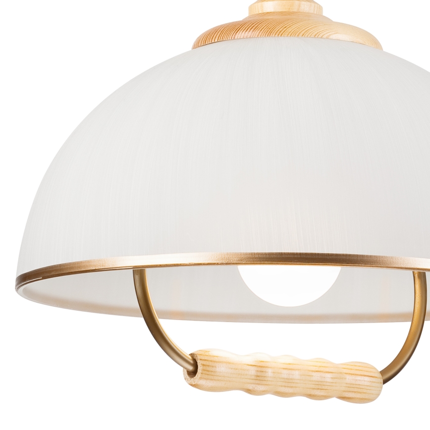 Підвісна люстра RAMONA 1xE27/60W/230V бежевий/світло-коричневий/сосна