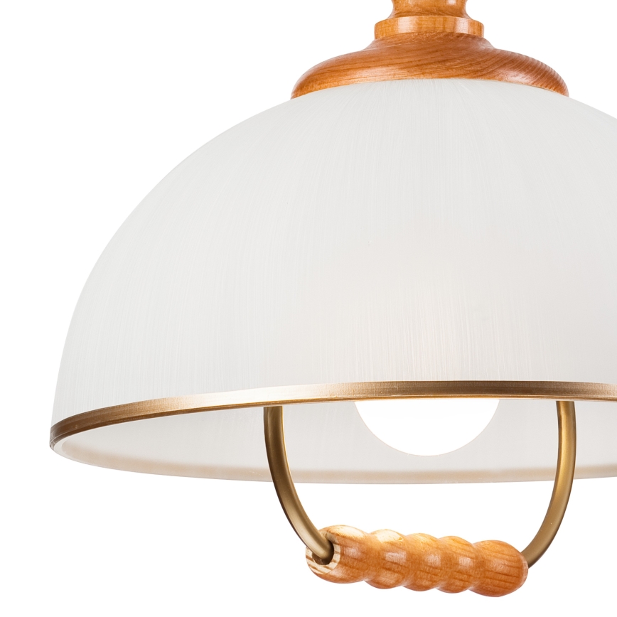 Підвісна люстра RAMONA 1xE27/60W/230V бежево-коричнева/сосна