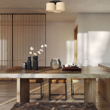 Потолочна люстра RATTAN 3xE27/60W/230V ротанг