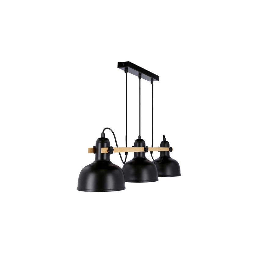 Люстра на тросі RENO 3xE27/40W/230V чорний/коричневий