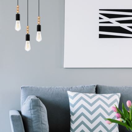 Люстра на тросі SIMON 3xE27/60W/230V бук