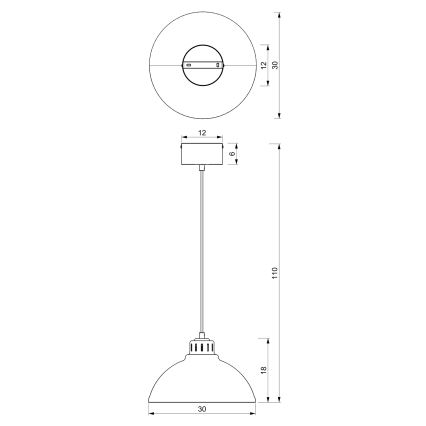 Люстра на тросі SVEN 1xE27/15W/230V червона